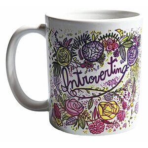 Kathy Weller Floral Introverting Coffee Cup Mug 11OZ Colorful Art Mint Condition